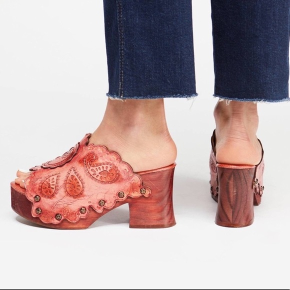Free People Shoes - Anna Sui x BED STU for Free People Red Wood Clogs